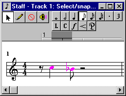 Cakewalk, select and snap in Staff View (3.3 KB GIF)